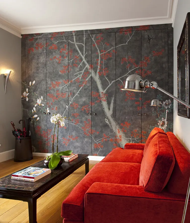 Классические элегантные шелковые обои с ручной росписью цветы птицами и