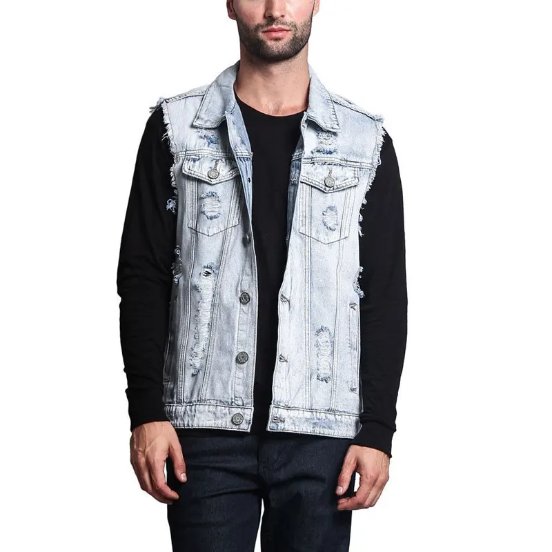 Летний мужской джинсовый жилет Modis большого размера большой свободный M-XXL XXXL