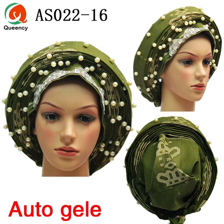 Новое поступление африканских уже связали Асо Оке Headtie Дамы авто геле бисером и камнями для Свадебные и вечерние DHL AS022