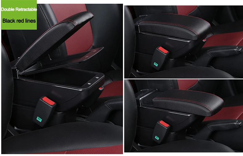 Для Kia Rio II подлокотник 2007-2010 caja Универсальная автомобильная центральная консоль caja Модификация аксессуары двойной поднятый с USB