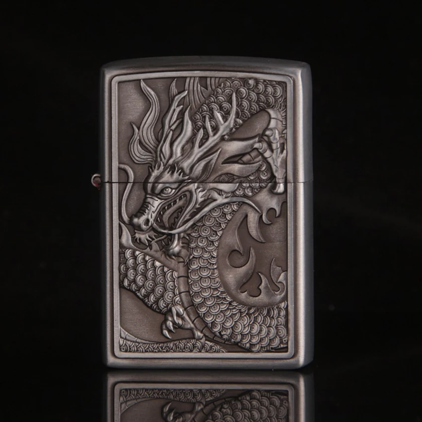 Оригинальная китайская зажигалка с кремнем дракона 1 шт. Классическая