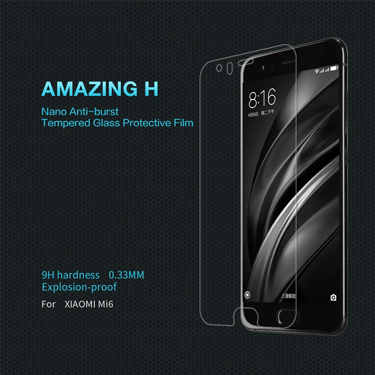 Xiaomi Mi 6 закаленное стекло Xiaomi Mi 6 протектор экрана Nillkin 9H твердость HD прозрачное защитное стекло Flim для Xiaomi Mi 6 M6