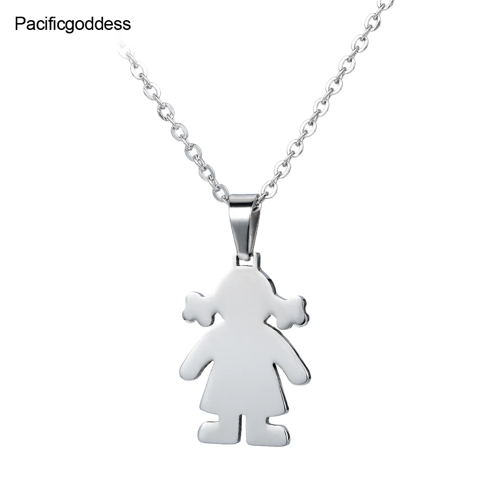 Девочка ожерелье кулон из нержавеющей стали подарок|pendant necklace|christmas necklacegift gifts |
