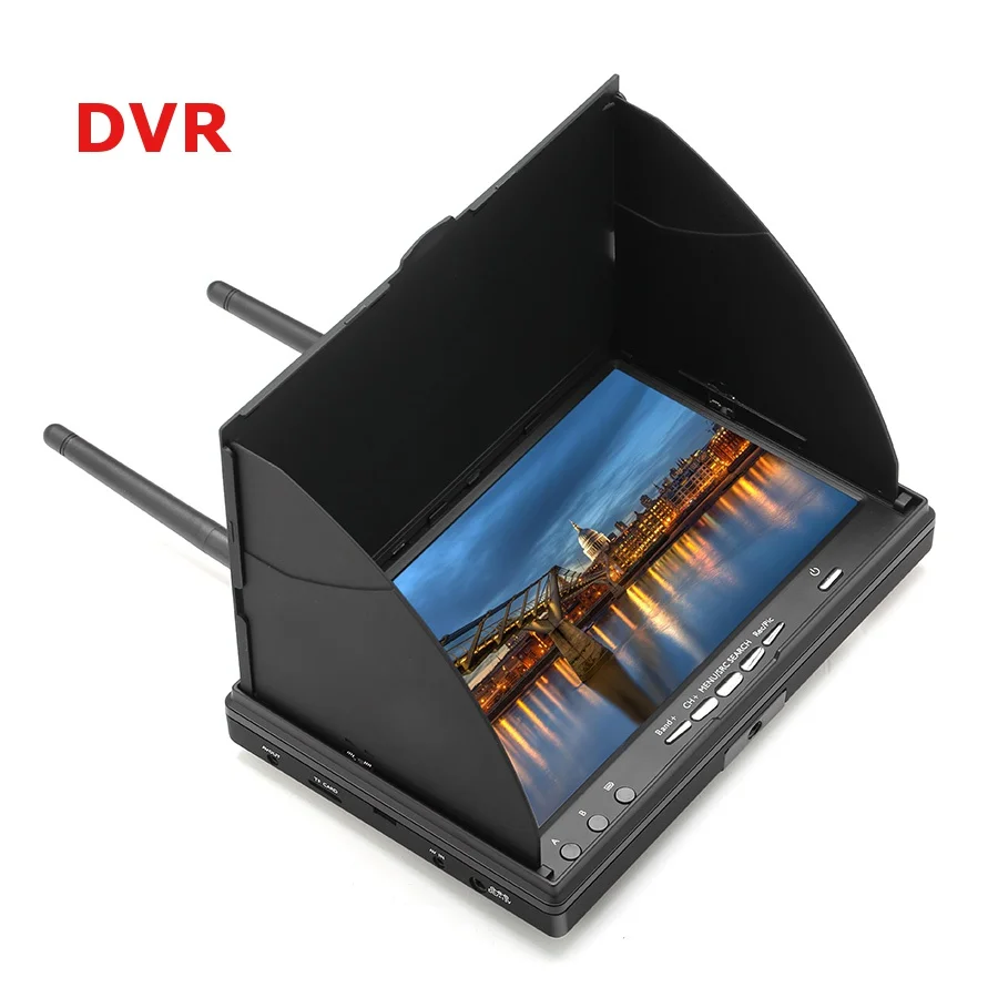LCD5802D LCD5802S 5802 5 8G 40CH 7 дюймовый Raceband FPV монитор 800x480 со встроенным аккумулятором DVR