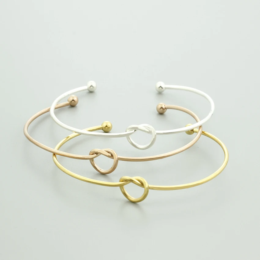 Великолепная сказка Золотое сердце узел Браслеты для Для женщин Серебряные