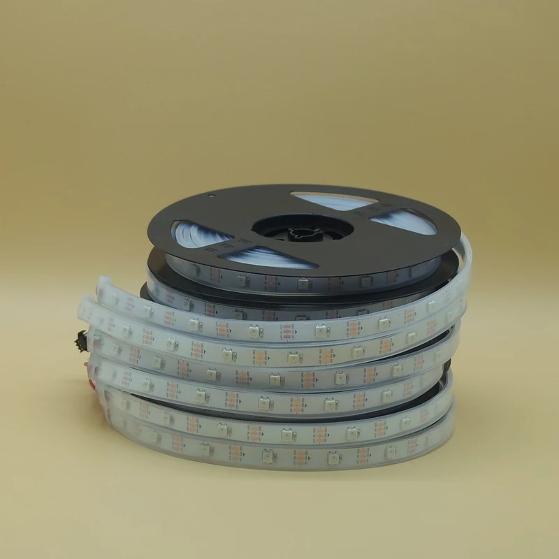 DC5V WS2812B ws2812 RGB индивидуально адресуемых Smart led пиксель полосы светильник черный/белый PCB 30 60 светодиодов/m WS2812 лента IC лампа st