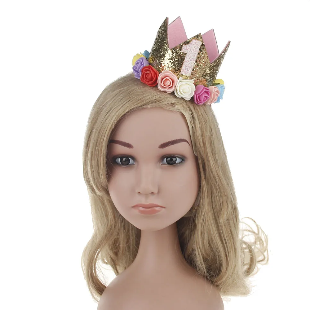 Миниатюрная фетровая блестящая корона аксессуары для волос с цветочной повязкой