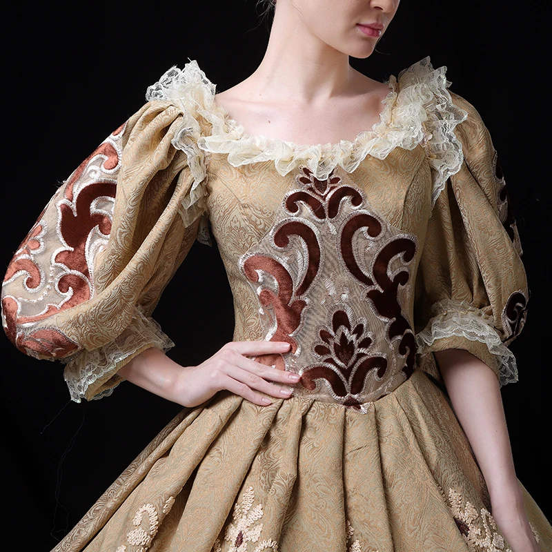 Высококачественные золотистые маскарадные платья 2019 с круглым вырезом и