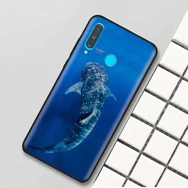 Черный силиконовый чехол для huawei P30 P20 P10 mate 20 10 Lite Pro Nova 4 4E 3E P Smart Plus в виде ракушки Океанский КИТ акулы
