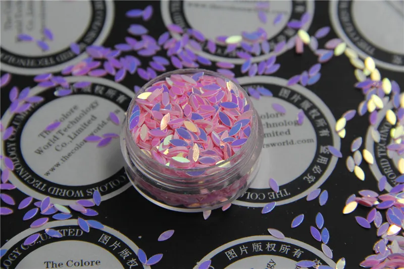 ZMLF 18 удивительные блестки Длинные Рисовые формы розовые цвета для нейл арта или