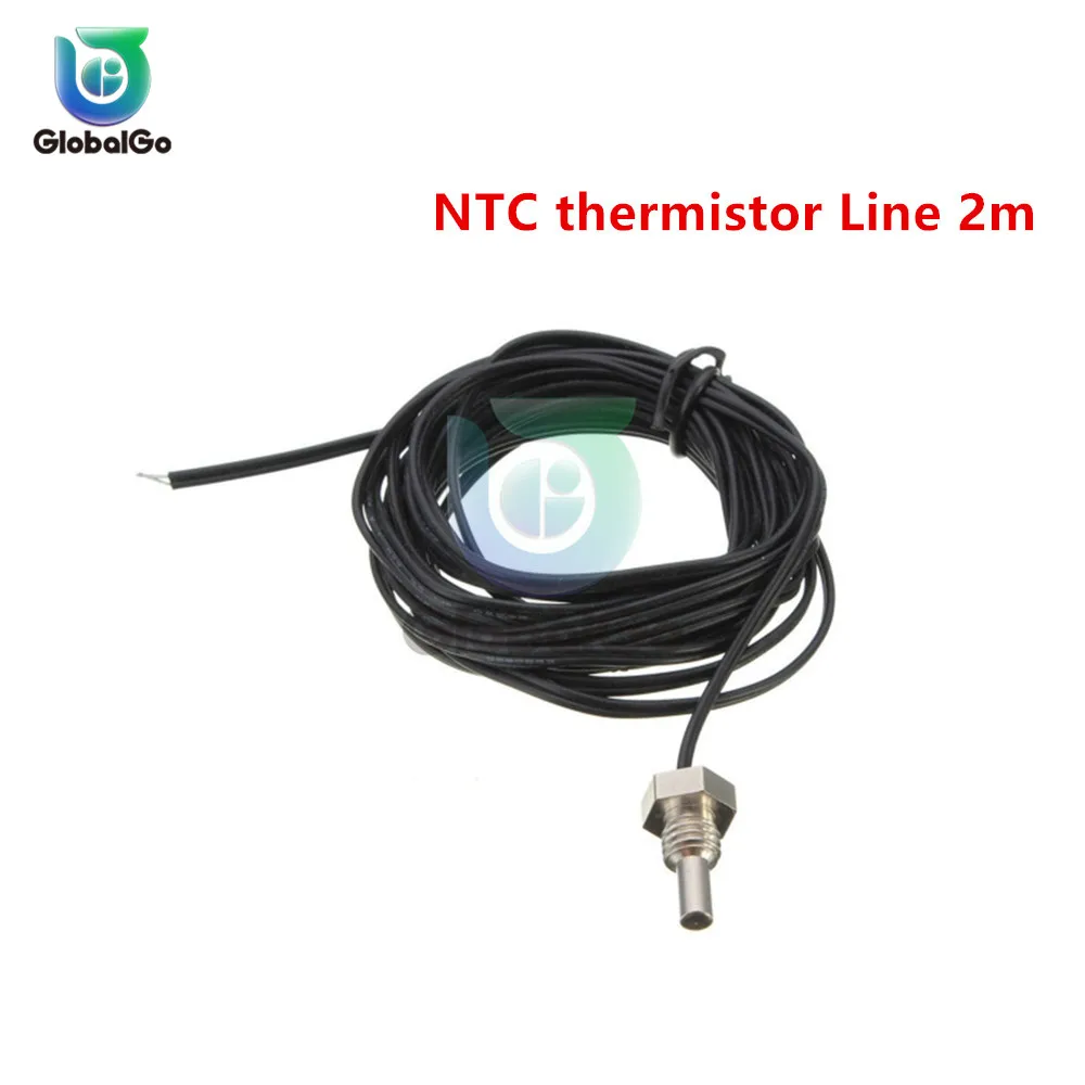 NCT thermistor 2M W3230 светодиодный цифровой термостат для контроля температуры AC/DC 12в AC 110в 220в 20A Мини светодиодный дисплей термостата водонепроницаемый зонд - Цвет: NCT thermistor 2M