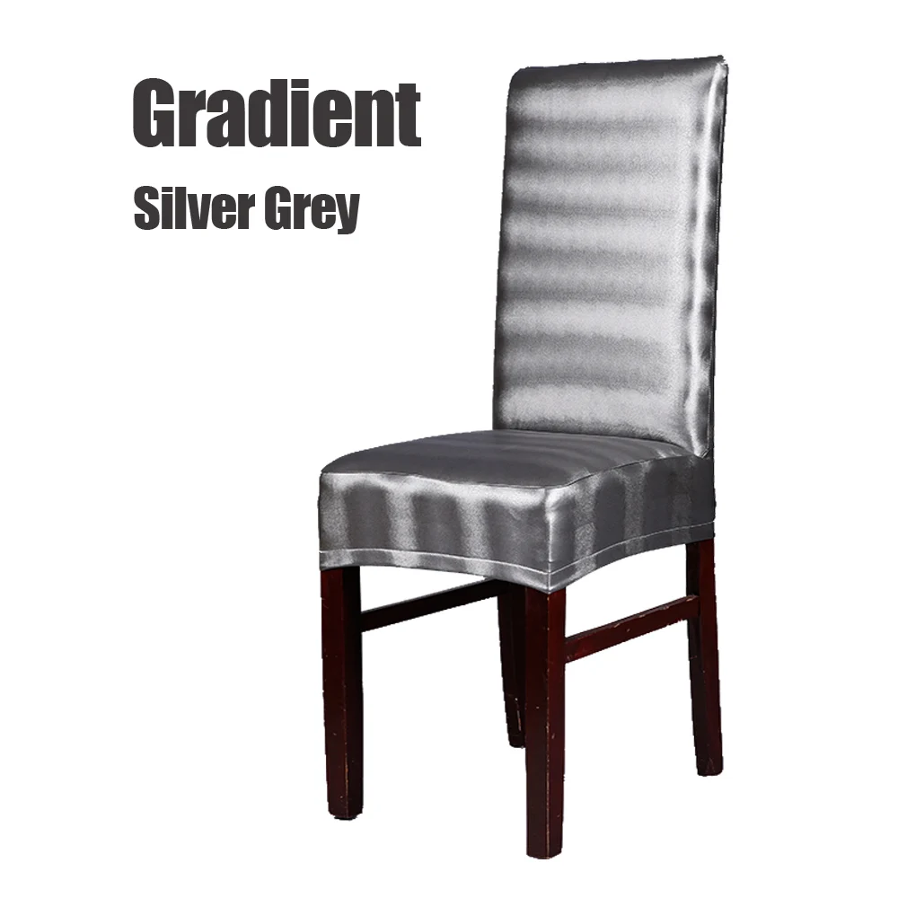 Gradient Silver Grey Новое поступление 1 шт. черный/кофейный/серый/фиолетовый многоцветный Водонепроницаемый и маслостойкий Чехол для стула из искусственной кожи для домашнего декора столовой - Цвет: Gradient Silver Grey
