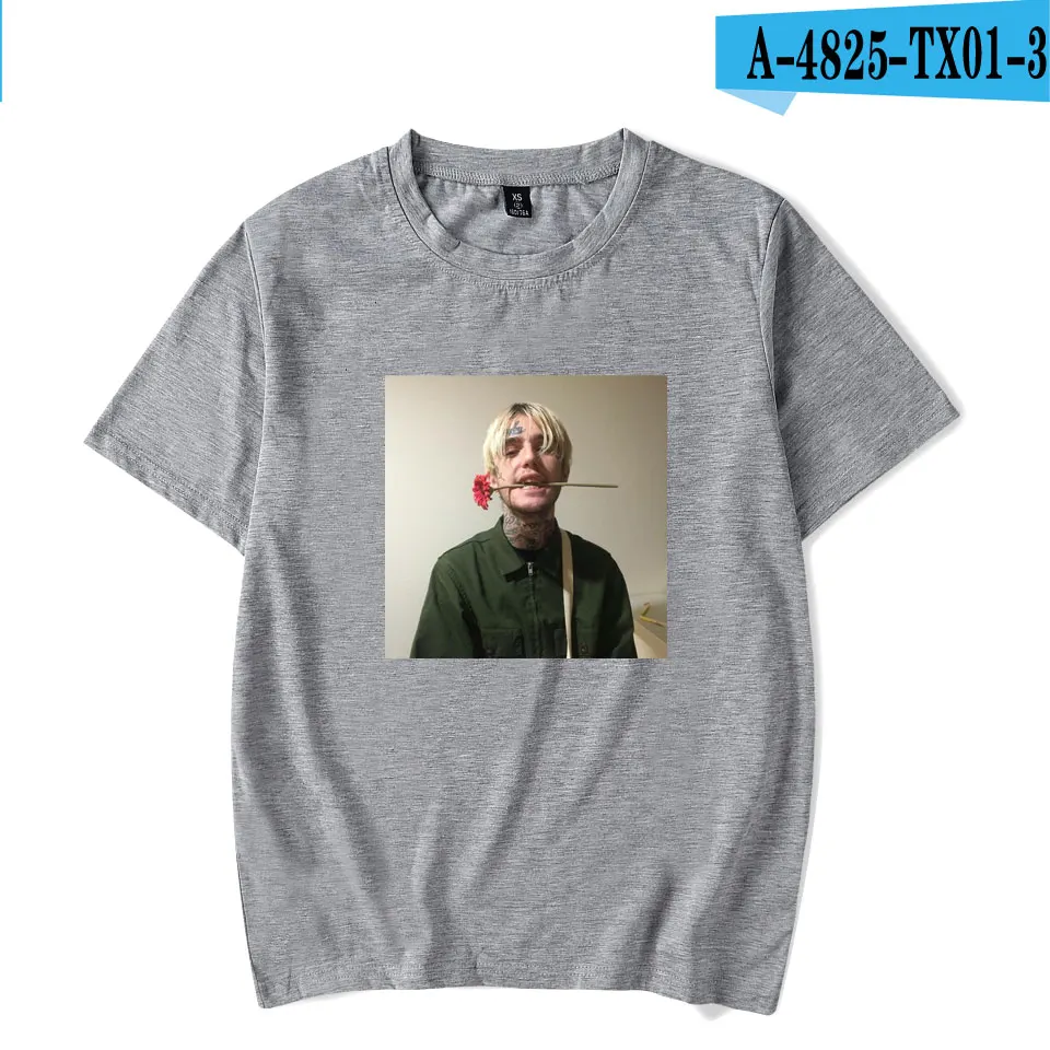 gray Lil Peep футболки летние хлопковые с круглым вырезом черные с коротким рукавом футболки мужские в стиле панк Рок Хип-хоп топы футболки Lil Peep - Цвет: gray