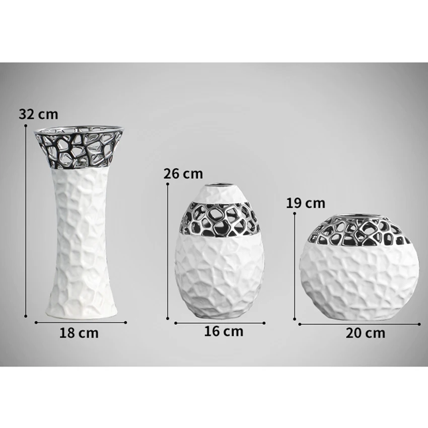 Керамические Серебряные вазы для цветов на вечеринку керамическая ваза