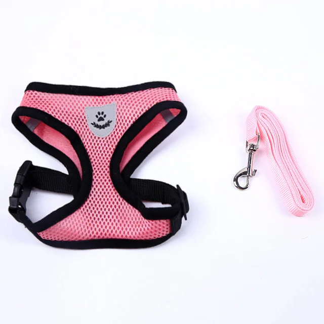 Pink HOOPET кошка жилет использовать Поводки-Собаки костюм Темно-синие жгут ПЭТ Кот Щенок Pet Cat мелких животных - Цвет: Pink