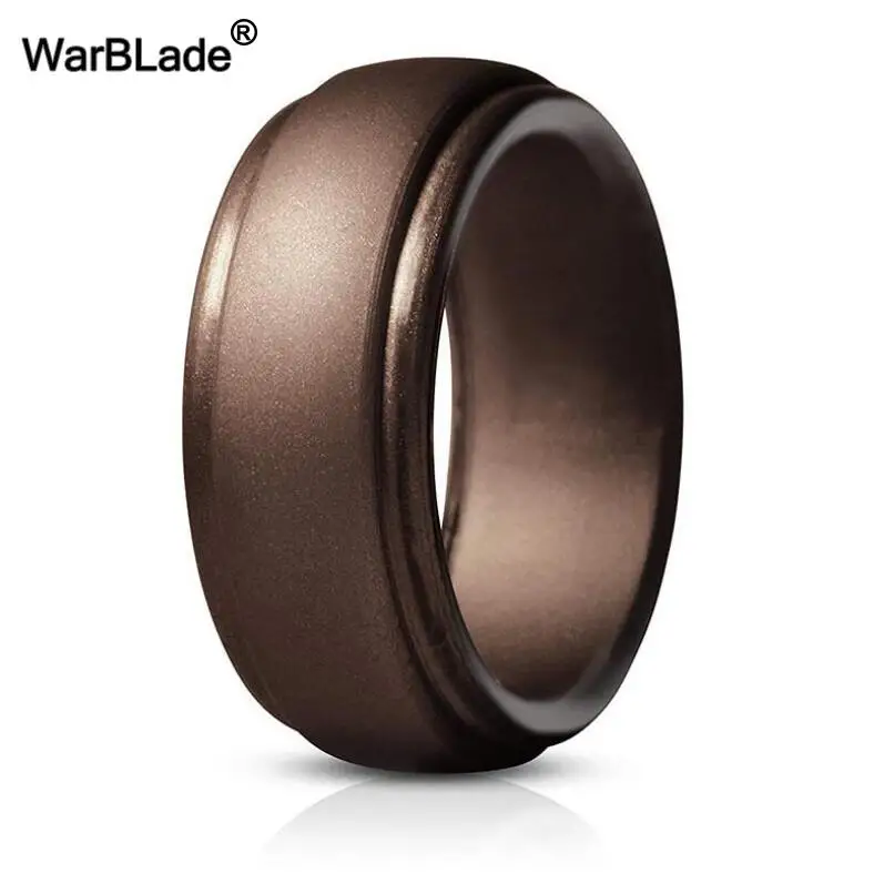 Bronze WarBLade, новинка, пищевое качество, FDA, силиконовые кольца для мужчин, свадебные резинки, гипоаллергенные, гибкие, антибактериальные, силиконовое кольцо на палец - Цвет основного камня: Bronze