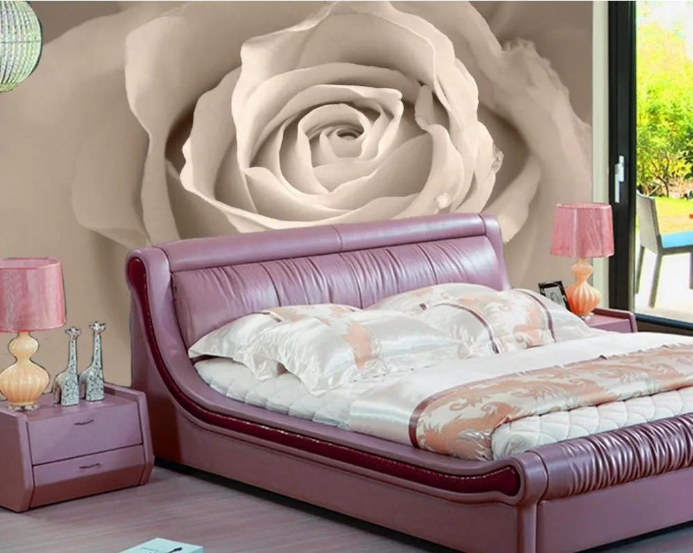 Декоративные обои 3d с изображением белых роз стереоскопические для украшения