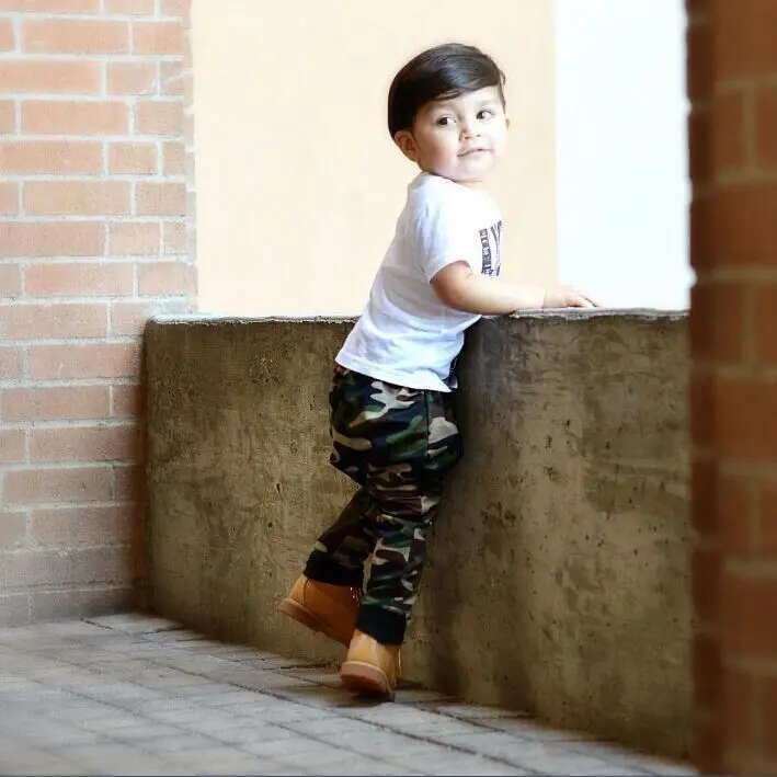 2pcs Kids Baby Boy Camouflage Outfits Clothes Sets LIKE A BOSS Print Short Sleeve T-shirt Tops+Camouflage Pants Cotton | Детская одежда