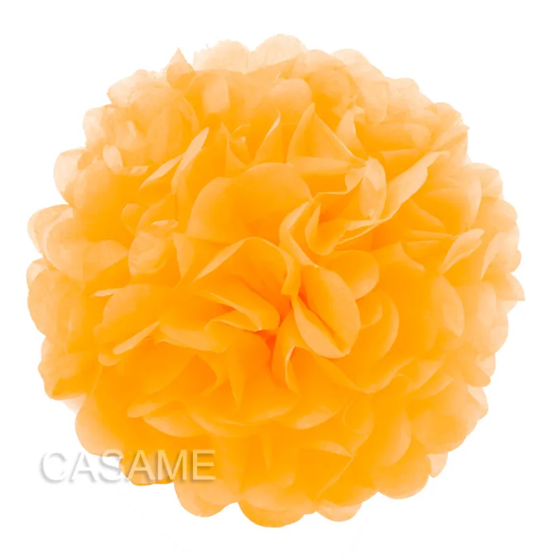 10 шт 1" /25 см папиросная бумага Pom Poms Цветочные шары Свадьба Вечерние помпоны из оберточной бумаги Свадебная вечеринка украшения Ремесло Цветок - Цвет: yellow