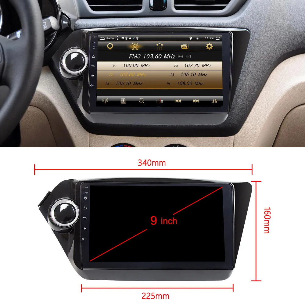 Eunavi 2 din 9 &quotandroid 7 1 автомобильный dvd плеер gps навигации для Kia k2 RIO 2010 2011 2012 2013 2014 2015 2017