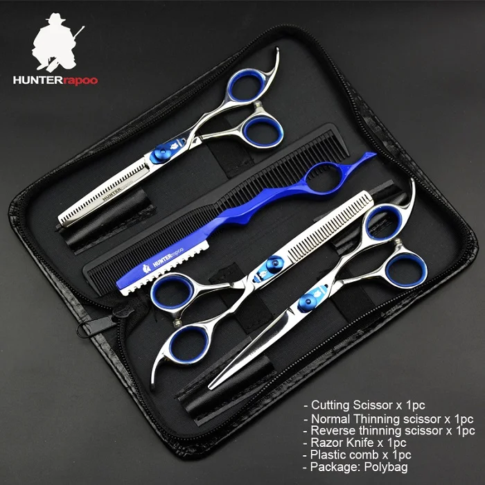 full set with bag 30% Off HT9134 6 дюймов парикмахер Ножницы для парикмахерской волос Инструменты для укладки волос резка обратный волос Профессиональные ножницы для стрижки волос набор кусачки - Цвет: full set with bag