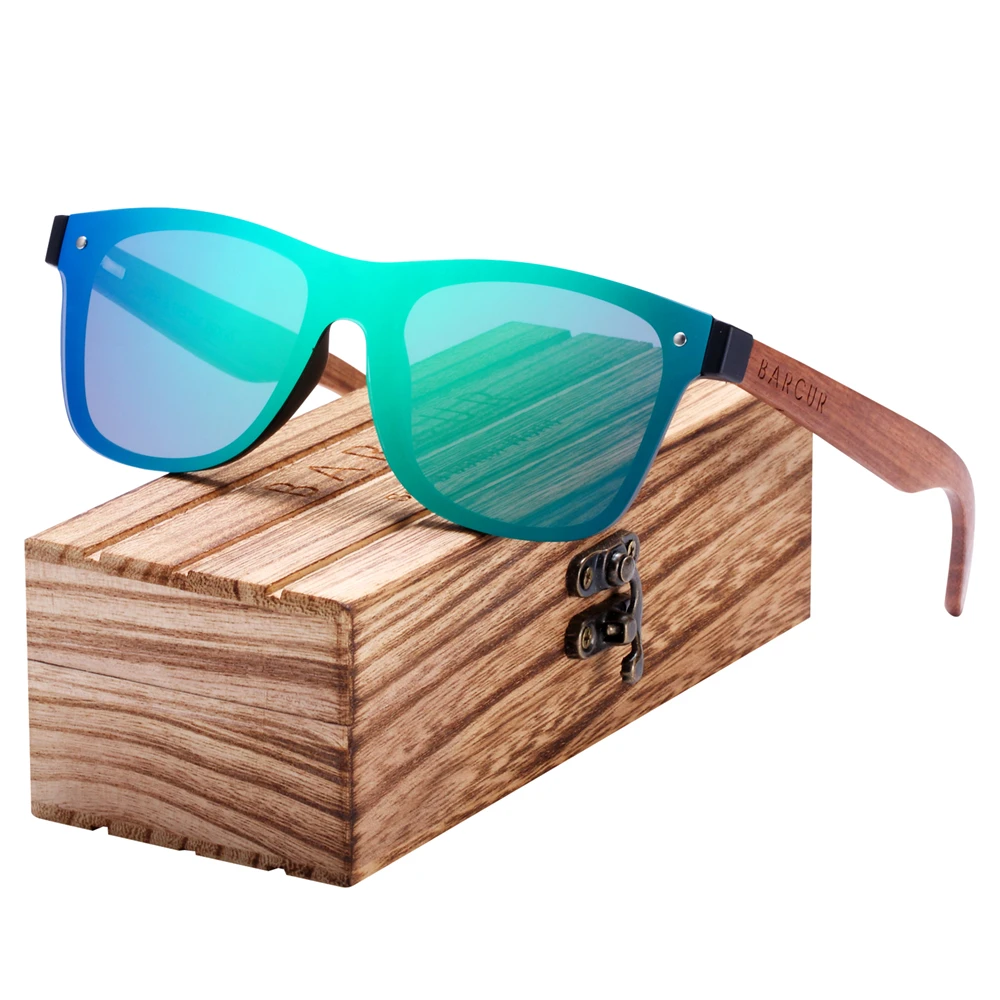 BARCUR Sunglasses Men Polarized Wood Sun glasses for men Sports Eyewear Square Women Oculos de sol masculino | Аксессуары для