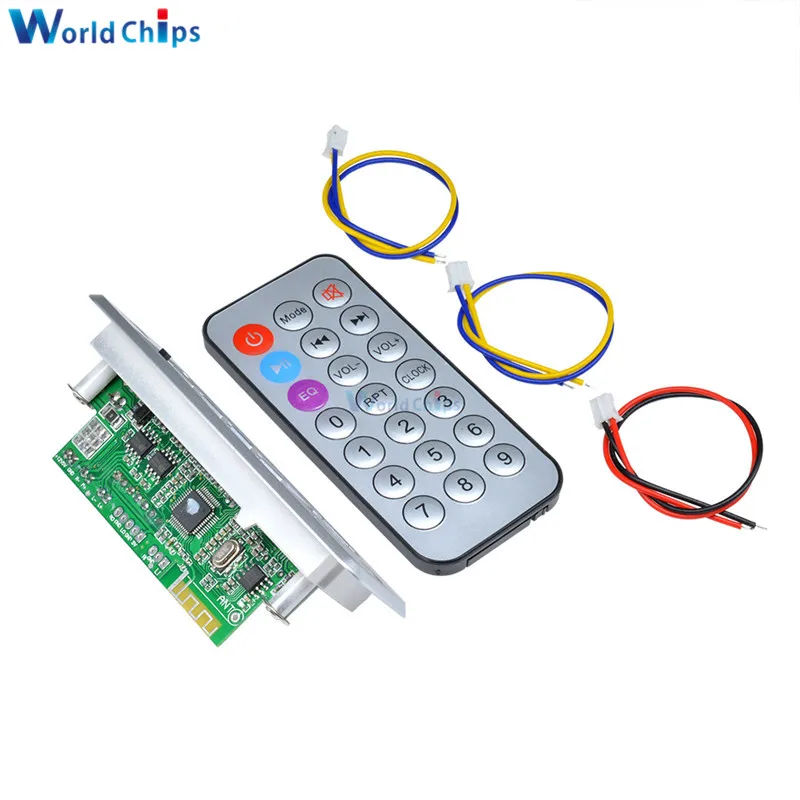 Автомобильный MP3 декодер плата 5 В модуль декодера 2*3 Вт усилителя Bluetooth WAV U Disk TF