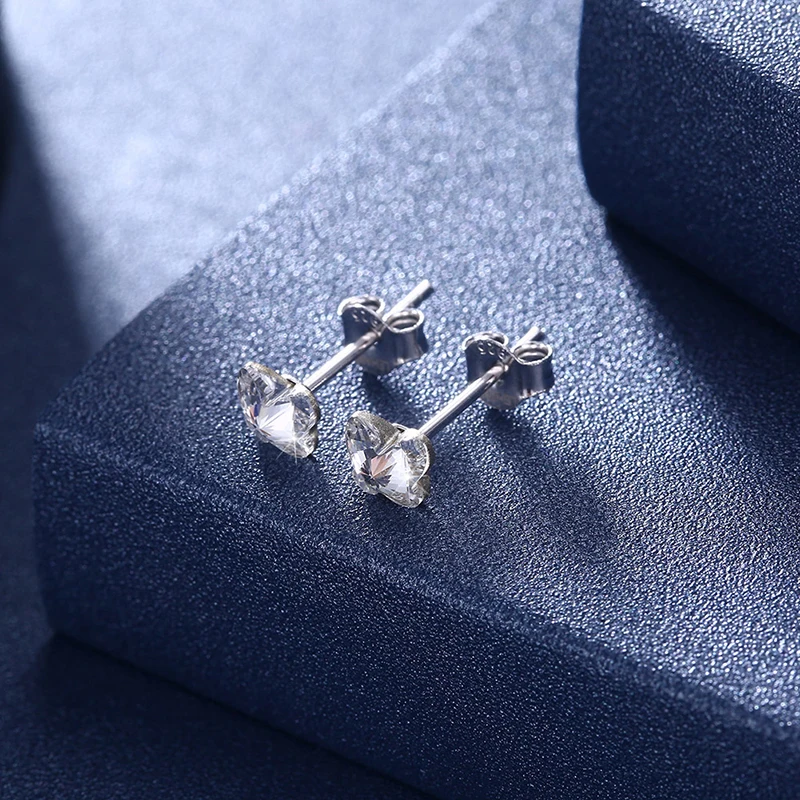 Серьги гвоздики с кристаллами SWAROVSKI серебро 925 пробы|Серьги-гвоздики| |