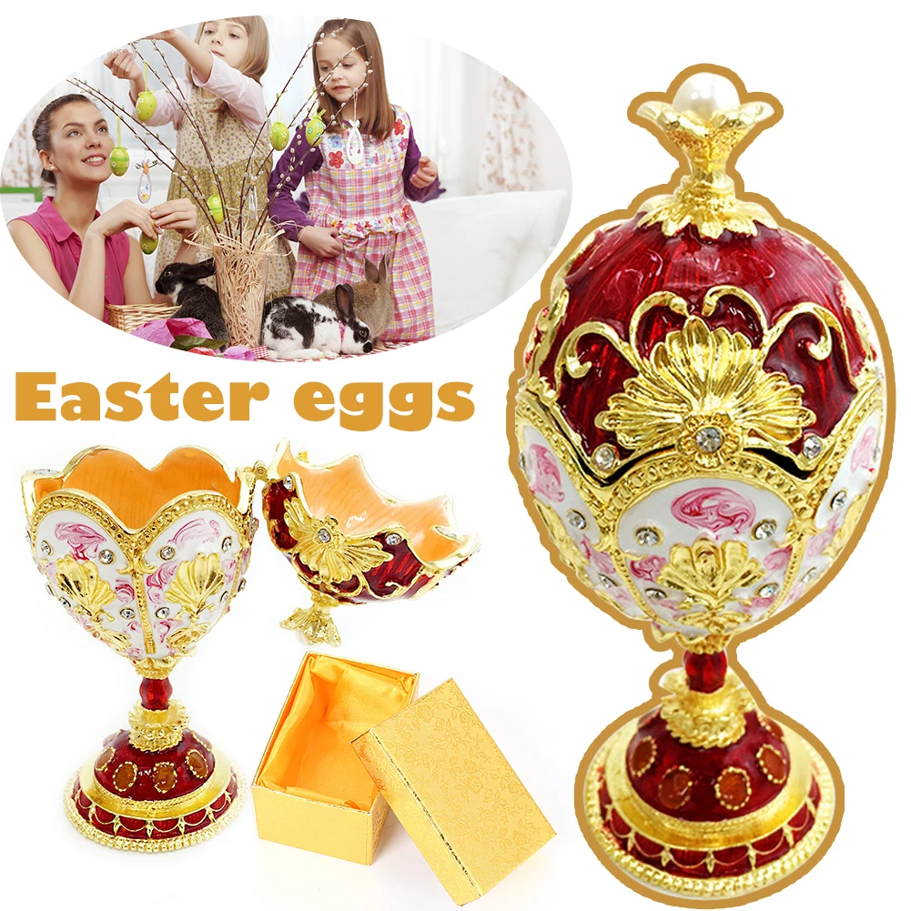 Автомобиль орнамент Faberge красный ювелирный брелок коробка для хранения ювелирных изделий и колец пасхальное яйцо русская свадьба кольцо чехол день рождения Рождественский подарок для жены