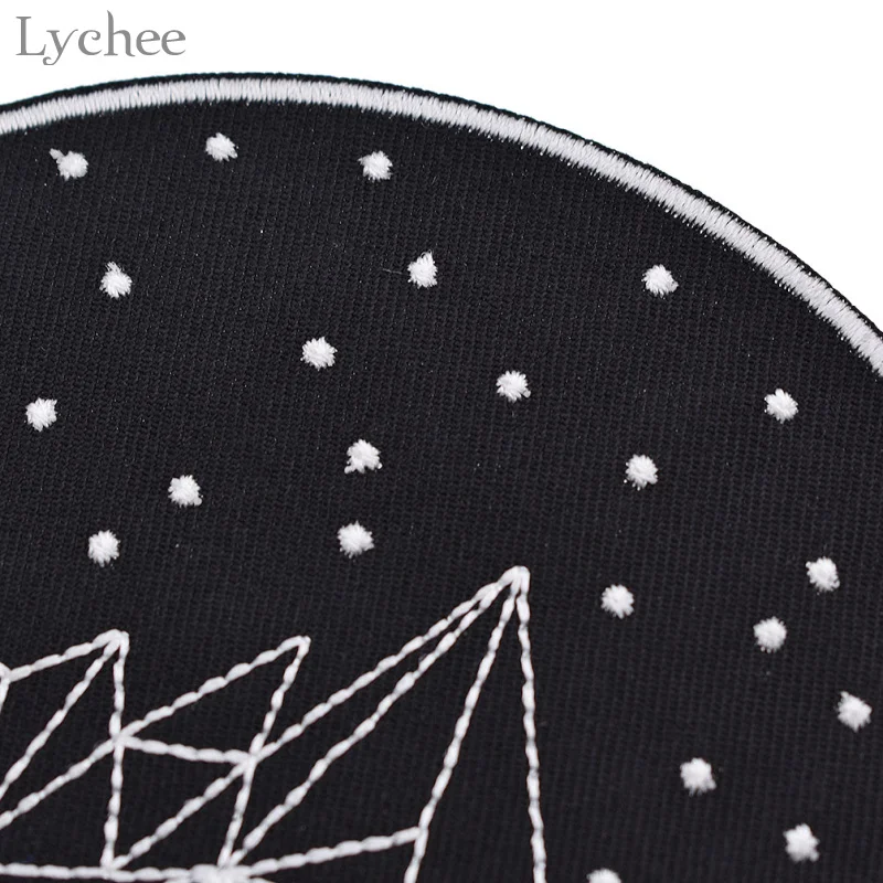 Lychee Embroidered Starry Sky Patch Iron On For Clothing DIY Handmade Patches Applique Clothes Decoration | Дом и сад