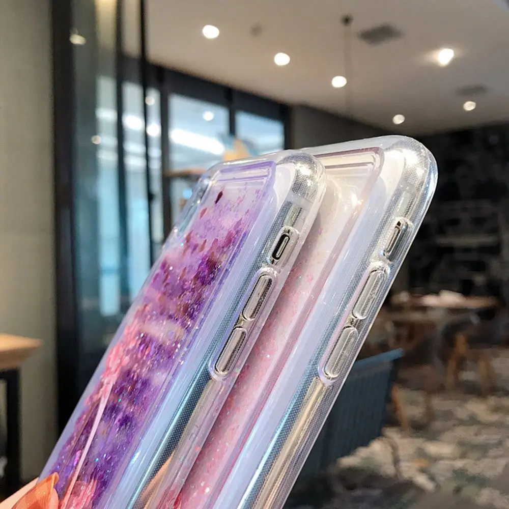 KISSCASE динамический милый зыбучий песок чехол для телефона iPhone X XR XS MAX жидкие чехлы