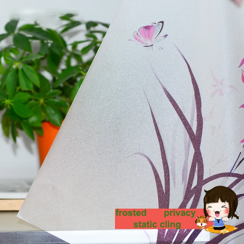 Wide 45cm Long 60cm Self Adhesive Static Cling Glass Window Film No Glue Privacy Stickers Waterproof Home Deocr Bedroom HQ76 | Дом и сад