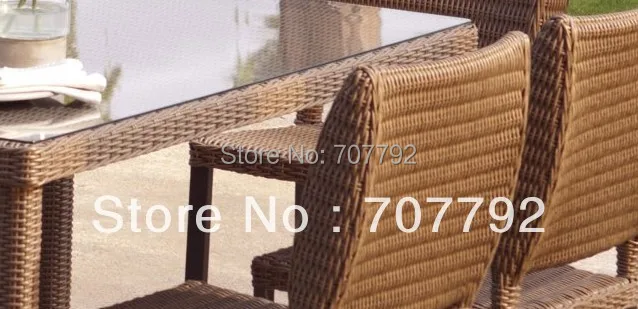 Всепогодный Плетеный обеденный комплект для патио 6 сидений|patio dining set|wicker patiowicker