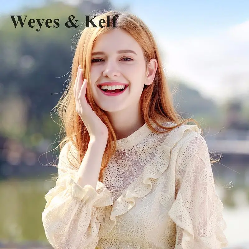 Weyes & Kelf весеннее милое кружевное платье для женщин 2018 элегантное с длинными