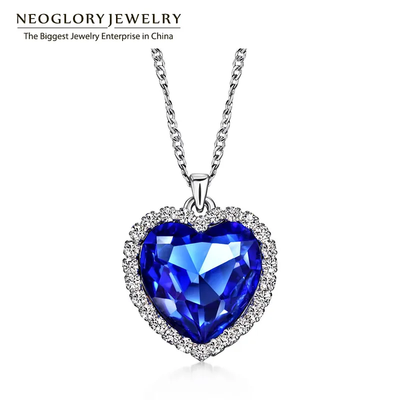 

Neoglory Austrian Crystal Rhinestones Heart Love Chain Necklaces & Pendants for Women Fashion Jewelry Gifts 2020