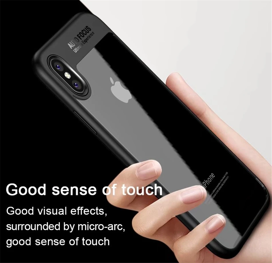 Auto Focus Case For iPhone XS MAX Transparent Mobile Phone Back Covers for 7 7P 8Plus |