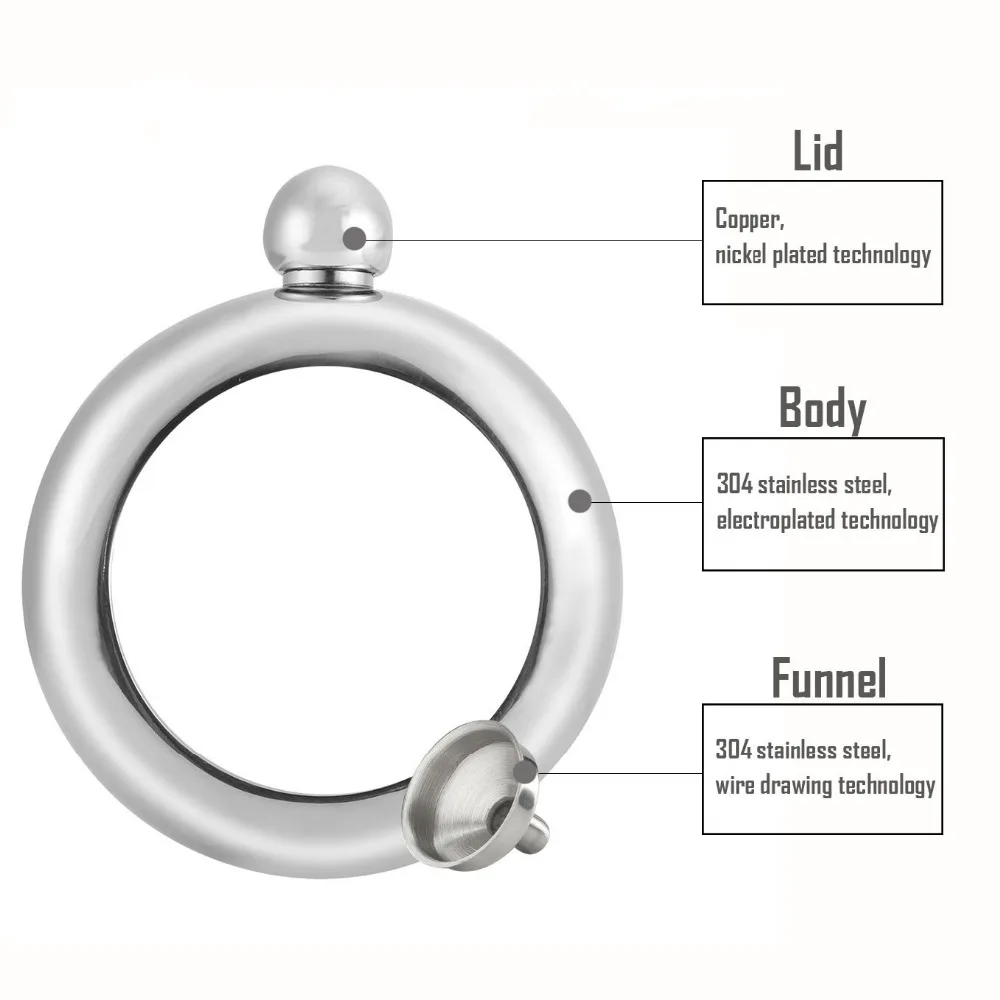 Модная колба браслет креативный скрытый винный из нержавеющей стали с воронкой