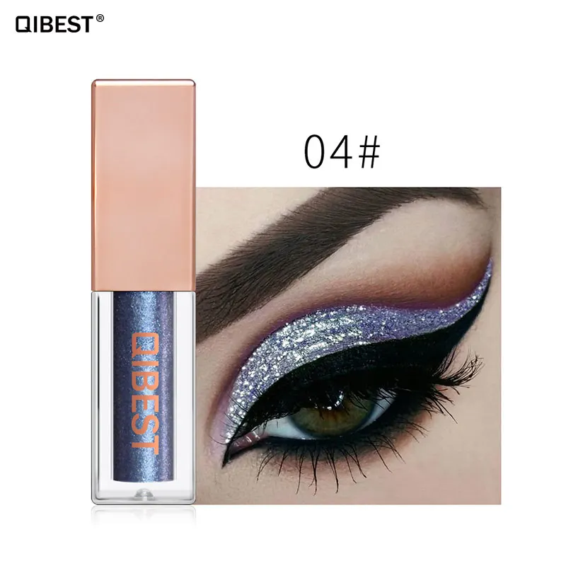 4 Макияж qibest блестящие тени для век комбинированная подводка для глаз пигмент металлический бриллиант для выделения теней для глаз - Цвет: 4