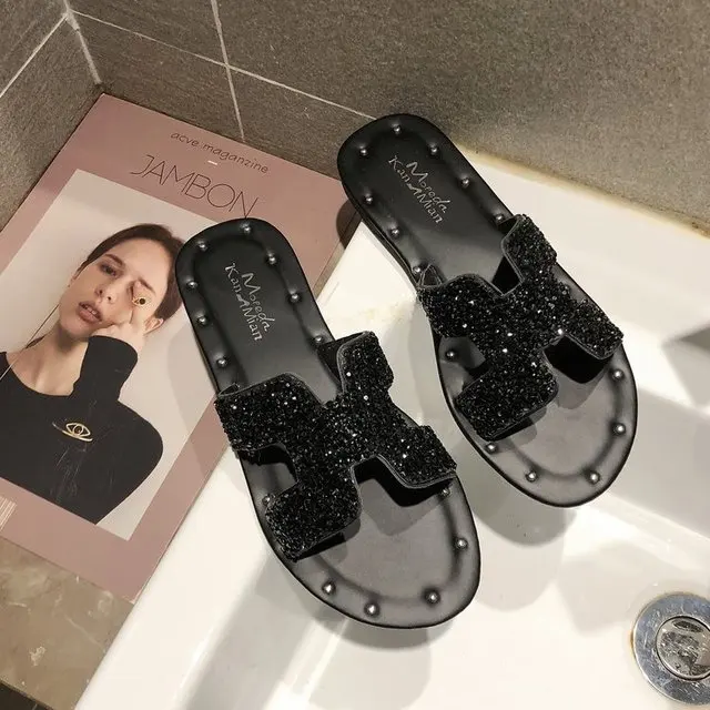 Корейская версия 2019 года летняя новая модная одежда пляжные сандалии со стразами