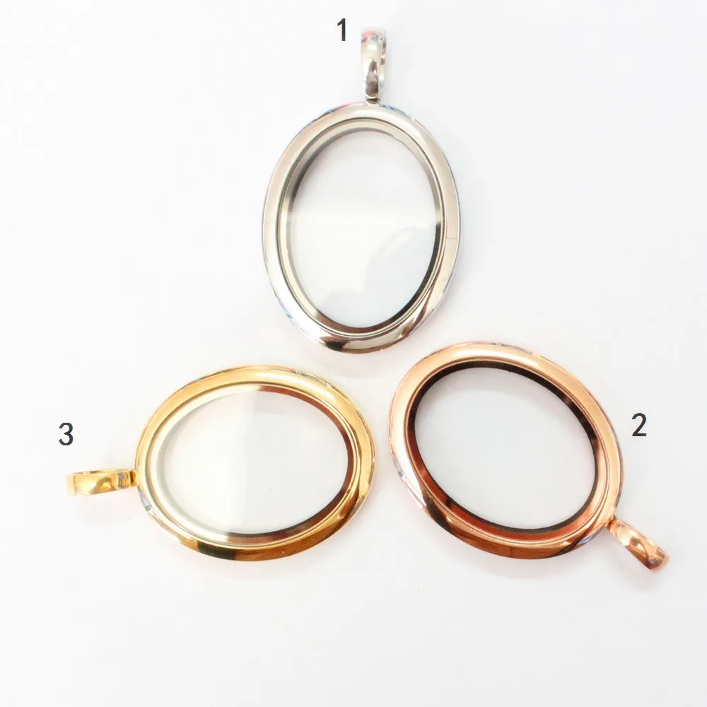 Овальный Магнитный стеклянный плавающий медальон из нержавеющей стали для