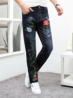 brand 2019 new mens slim elastic jeans fashion business classic style skinny jeans denim pants trousers male