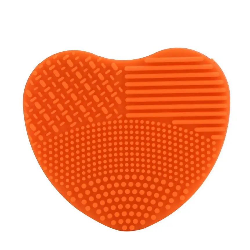 Orange Силиконовая моечная машина для чистки макияжа, модная моечная машина в форме сердца, моющая щеточка для очищения, очищающая средство, Прямая поставка, C529 - Handle Color: Orange
