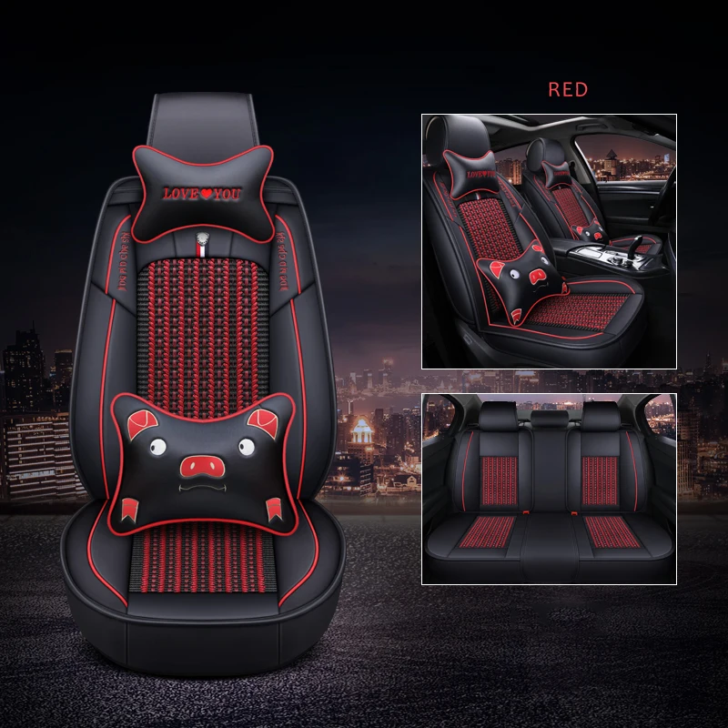 

WLMWL Universal Leather Car seat cover for SEAT all model LEON Toledo Ateca IBL exeo arona car styling accessories