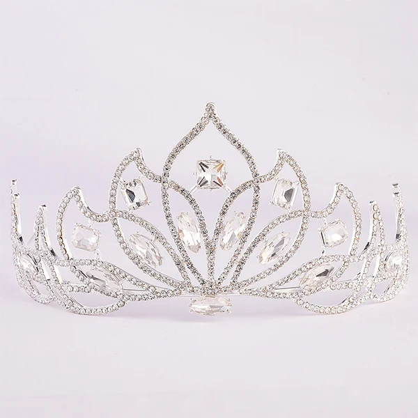 HG488-silver Snuoy свадебные диадемы Короны для женщин очаровательный цветок фиолетовый/красный/розовый/синий/зеленый Выпускной королева свадебная диадема аксессуары для волос - Окраска металла: HG488-silver