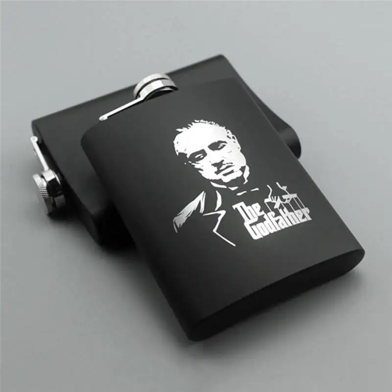 8 унций, элвисский череп, KGB, Крестный отец, нержавеющая сталь, черный виски, водка, бедра, колба, портативный кувшин, бутылка для алкоголя