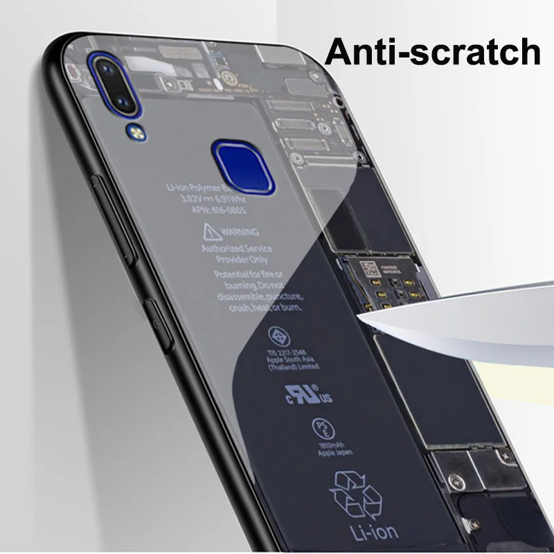 Чехол из закаленного стекла для Vivo U1 Capa чехол мягкая силиконовая рамка Жесткий 6 2