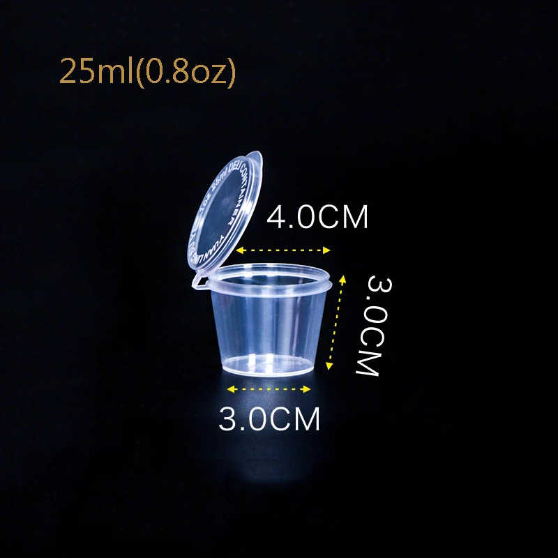 25ML GIEMZA, 20 шт., мини-бокс, одноразовые коробки с крышкой, пластиковый держатель, вечерние контейнеры для обеда, для барбекю, соуса, утолщенного уплотнения, инструмент - Цвет: 25ML
