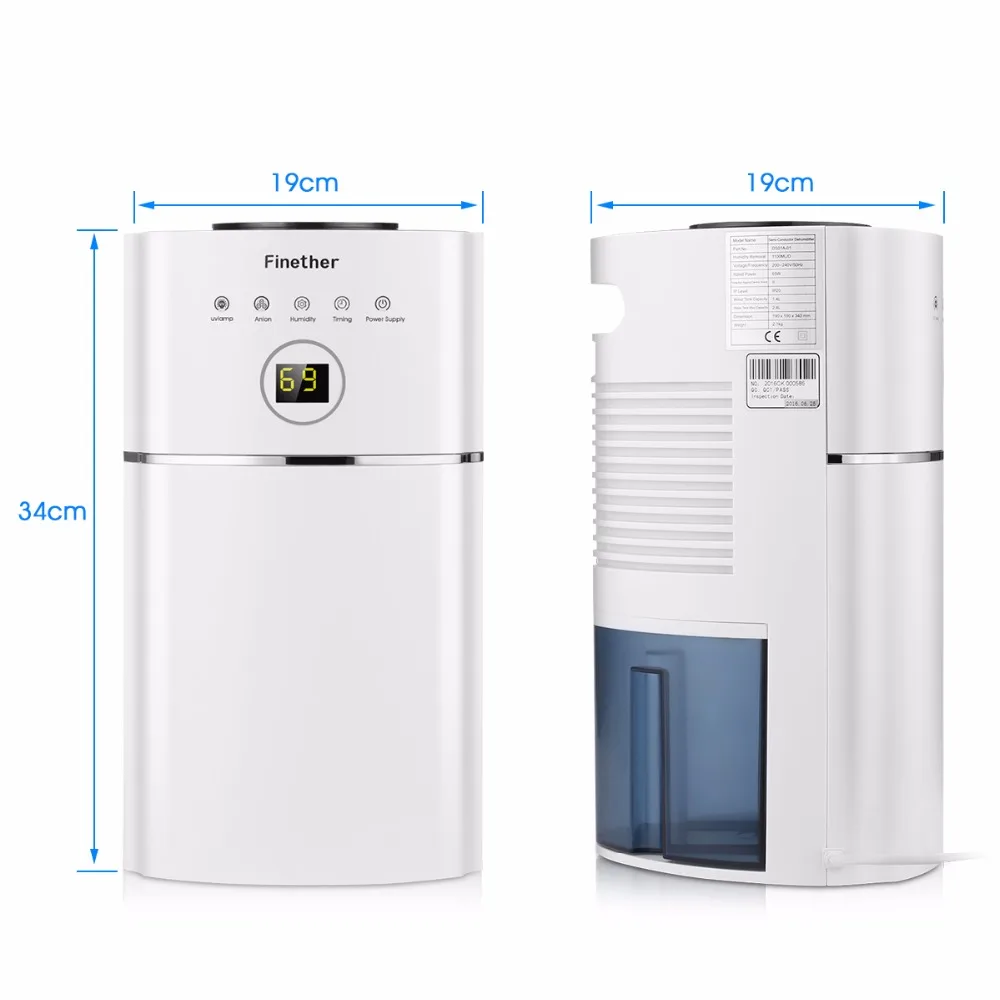 Finether DS01A 01 2.4L емкость цифровой осушитель воздуха анион УФ низкой энергии очистки