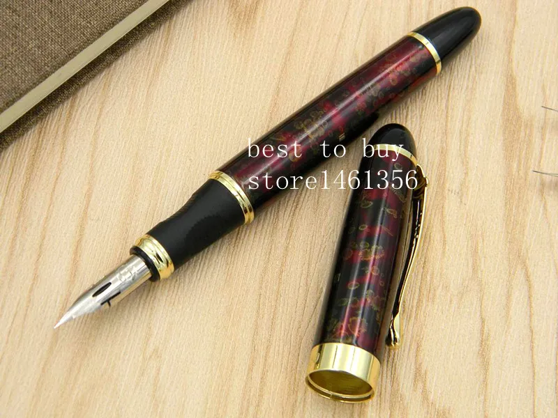 Ice flower JINHAO X450 г перо цвета слоновой кости белый красный синий круглый корпус английский погружение в воду каллиграфия медная перьевая ручка - Цвет: Ice flower