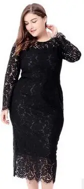 Женское кружевное платье черное/белое/красное большого размера 6XL облегающее